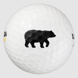 Black Solid Bear Golf Balls