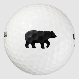 Black Solid Bear Golf Balls