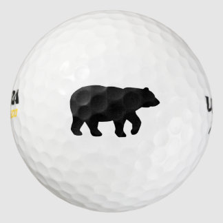 Black Solid Bear Golf Balls