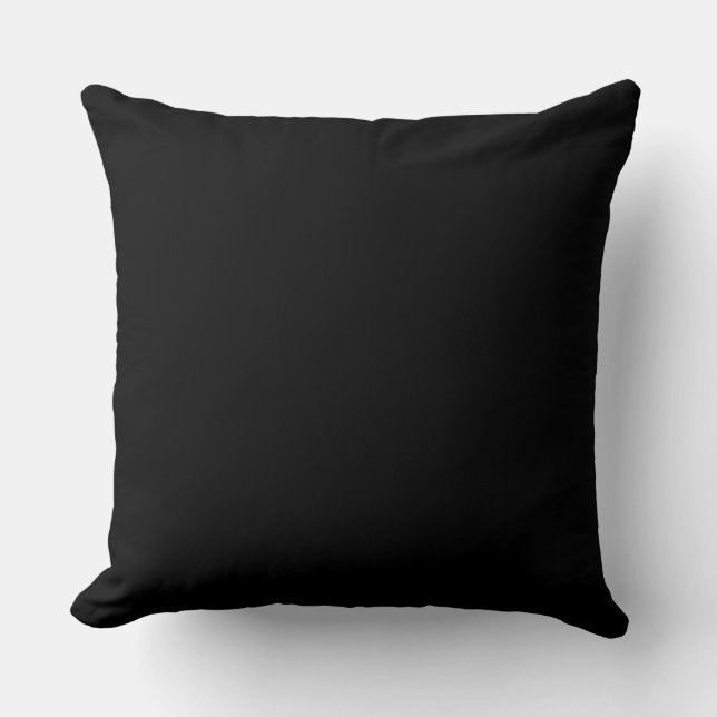Black Solid Color Background Throw Pillow (Front)