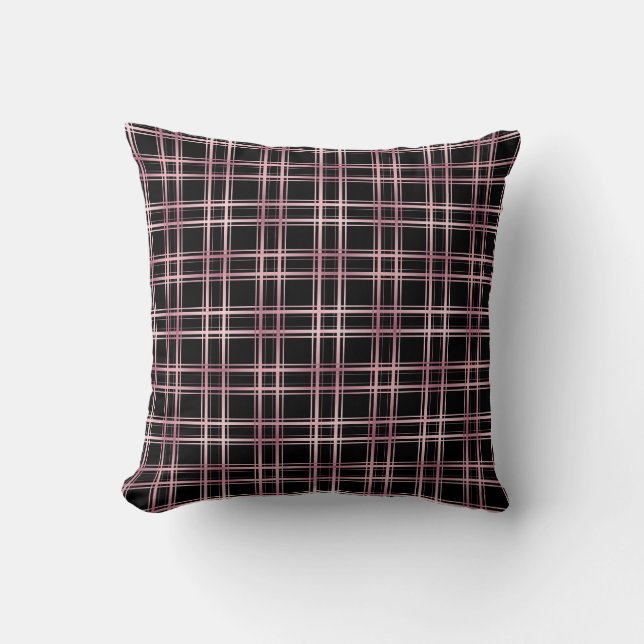 Black solid color Basic plain Simple pillow (Front)