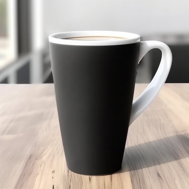Black Solid Color Latte Mug (Creator Uploaded)
