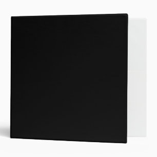 Black Solid Color Minimalist 3 Ring Binder