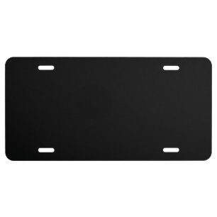 Black Solid Color Minimalist Modern Design License Plate