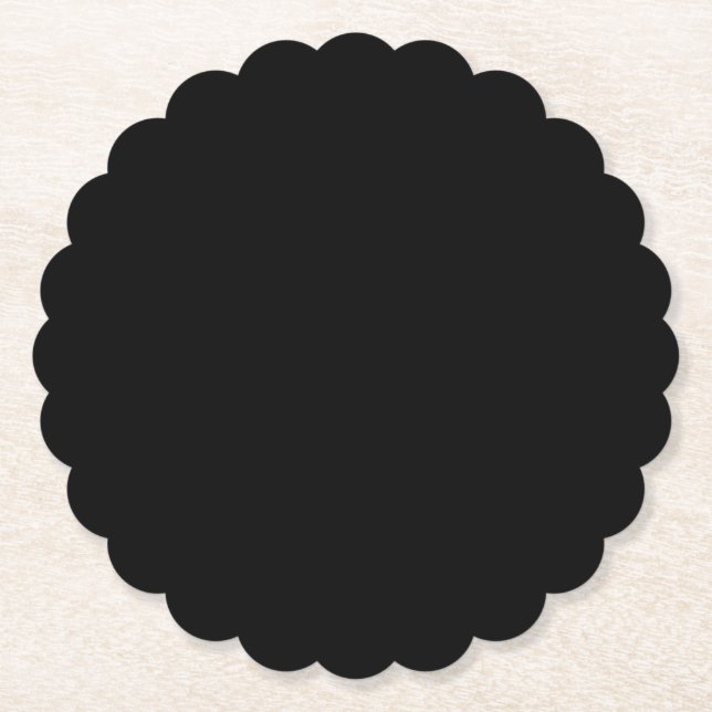 Black Solid Color Paper Coaster (Front)