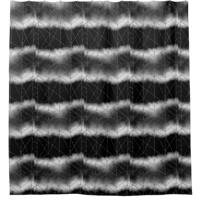 Black Solid Color Silver Badge Personalized  Shower Curtain (Front)