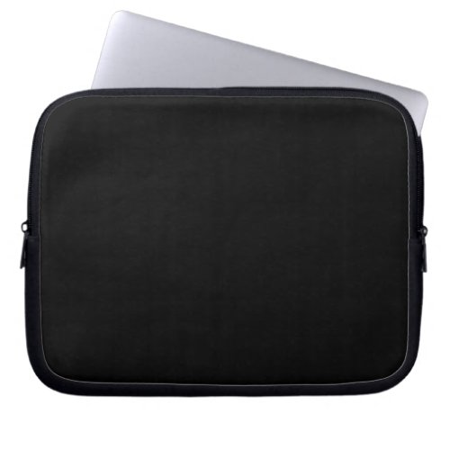 Black Solid Plain Color  Laptop Sleeve