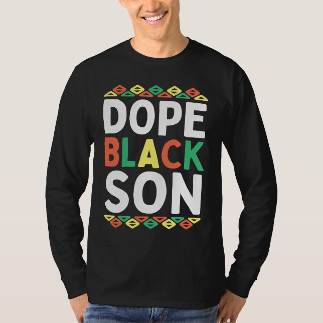 Black Son African American Black History Month Pri T-Shirt (Front)