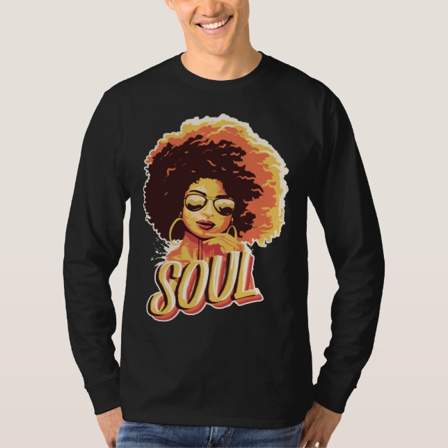 Black Soul Queen Jazz Singing Musician Soul Artist T-Shirt (Front)