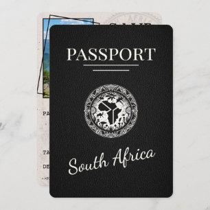 Black South Africa Passport Save The Date