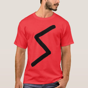 Black Sowilo Rune Paintbrush Version T-Shirt