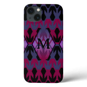 Black Spacecrafts and Arrow Monogram iPhone 13 Case