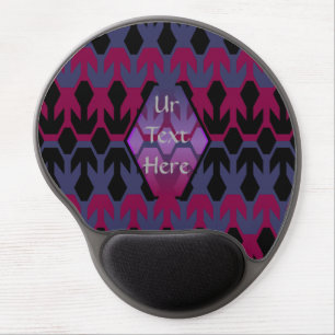 Black Spacecrafts and Arrow Monogram Pattern Gel Mouse Pad