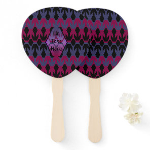 Black Spacecrafts and Arrow Monogram Pattern Hand Fan
