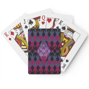 Black Spacecrafts and Arrow Monogram Pattern Poker Cards