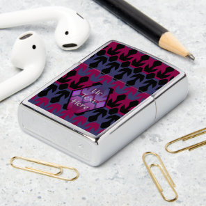 Black Spacecrafts and Arrow Monogram Pattern Zippo Lighter