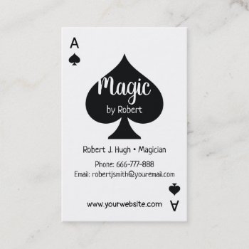 Black Spade Ace Poker Business Card by dadphotography at Zazzle