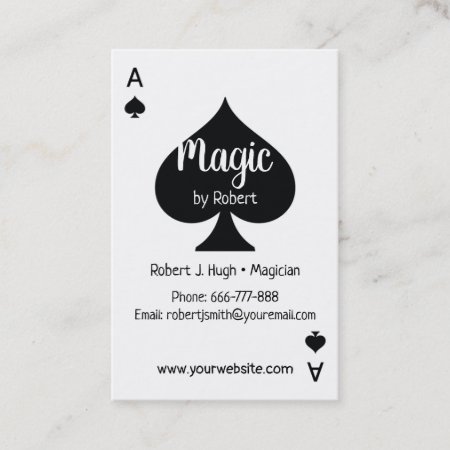 Black Spade Ace Poker Business Card