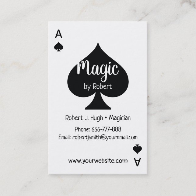 Black Spade Ace Poker Business Card (Front)