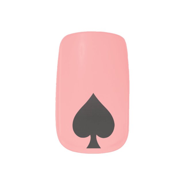 Black Spade - Cards Suit, Poker, Spear Minx Nail Art (Left Thumb)