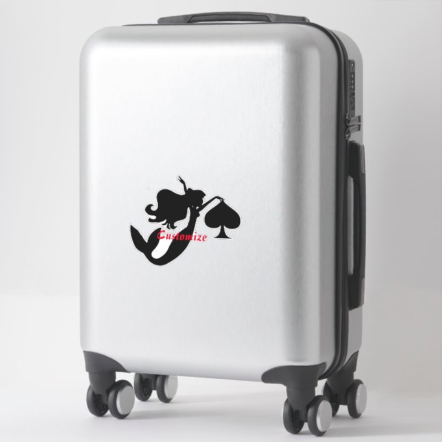 Black Spade Mermaid Silhouette Thunder_Cove  Stick Sticker (Suitcase)