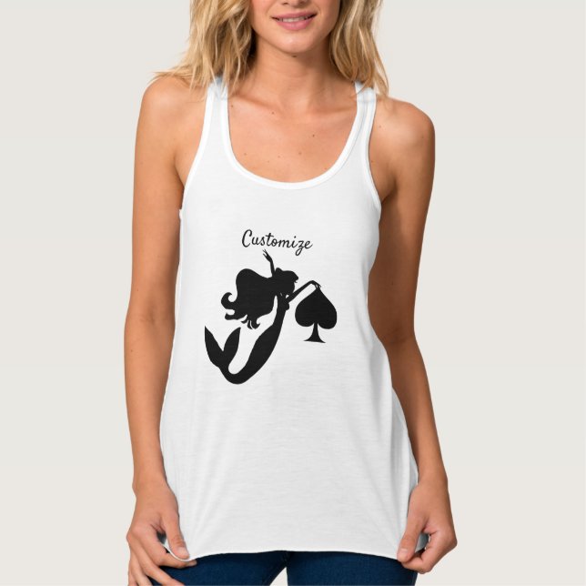 Black Spade Mermaid Silhouette Thunder_Cove  Tank Top (Front)