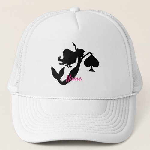Black Spade Mermaid Silhouette Thunder_Cove Trucker Hat