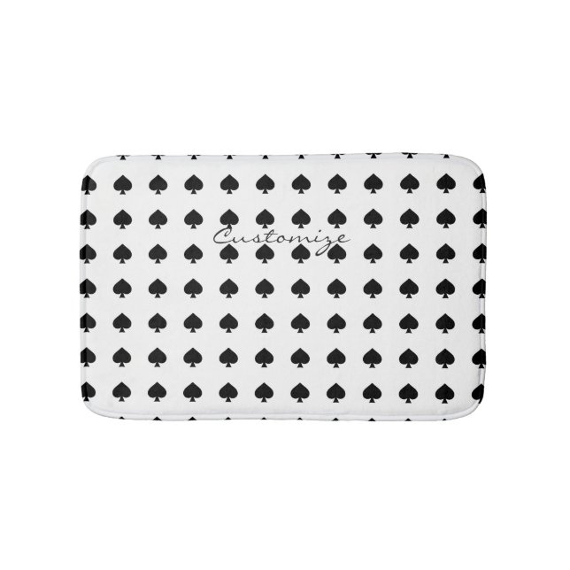 black spade pattern Thunder_Cove Bathroom Mat (Front)