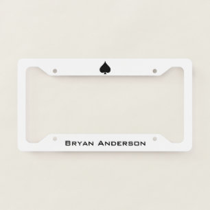Black Spade Symbol Licence Plate Frame