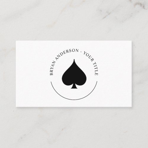 Black Spade Symbol Logo Business Card