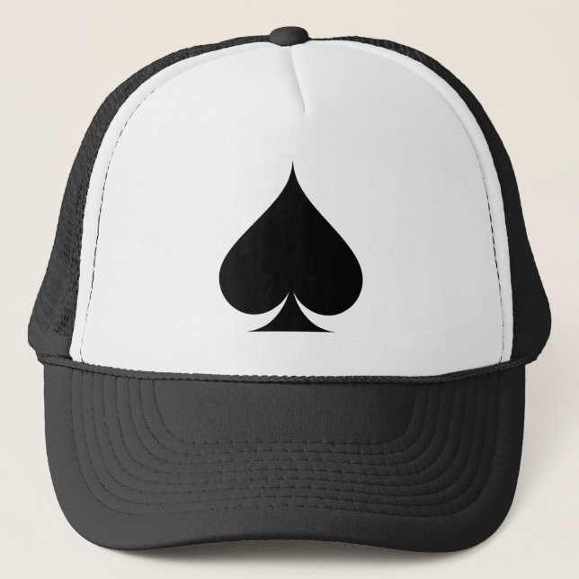 Black spade symbol trucker hat (Front)