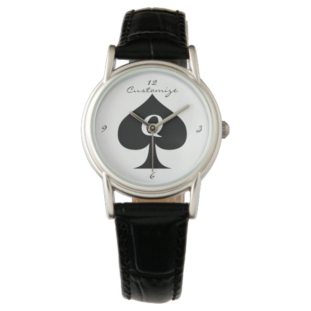 Black Spade with Q Thunder Cove Watch Zazzle