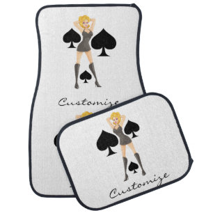 Black Spades Blonde Queen Thunder_Cove Car Floor Mat