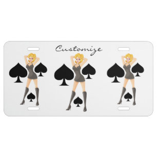 Black Spades Blonde Queen Thunder_Cove License Plate