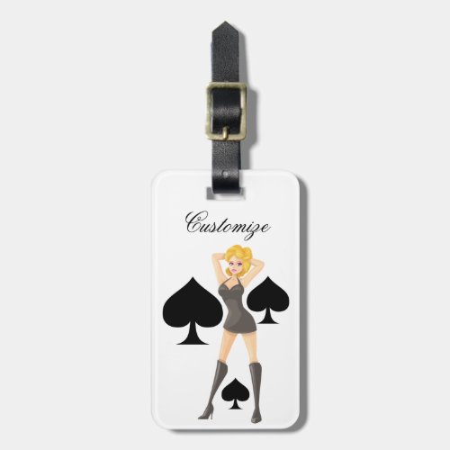 Black Spades Blonde Queen Thunder_Cove Luggage Tag