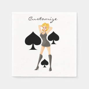 Black Spades Blonde Queen Thunder_Cove Napkins
