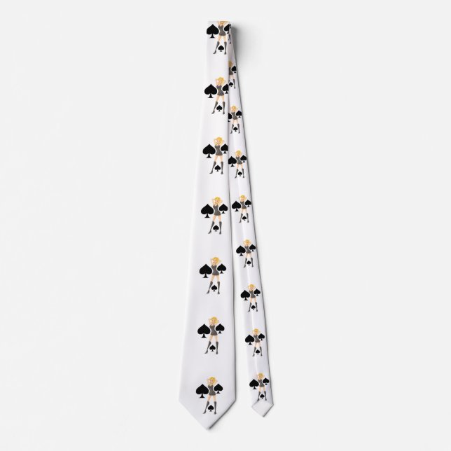 Black Spades Blonde Queen Thunder_Cove Neck Tie (Front)