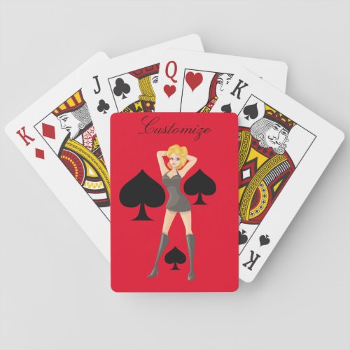 Black Spades Blonde Queen Thunder_Cove Playing Cards