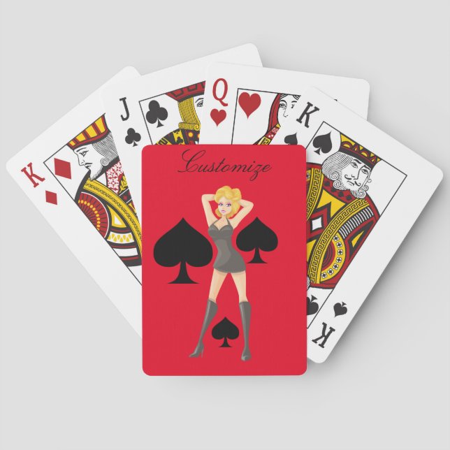 Black Spades Blonde Queen Thunder_Cove Poker Cards (Back)