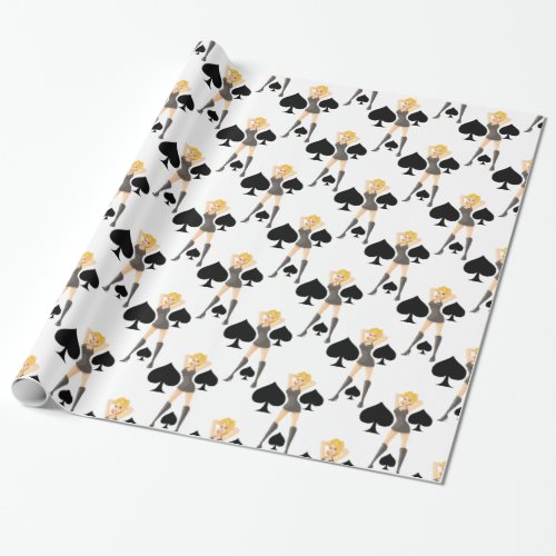 Black Spades Blonde Queen Thunder_Cove Wrapping Paper