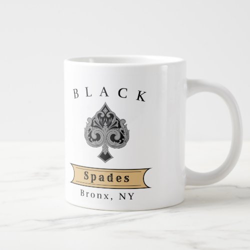 Black Spades Bronx New York Giant Coffee Mug