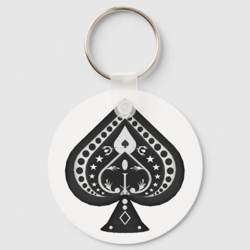 Black Spades Playing Cards Suit Keychain