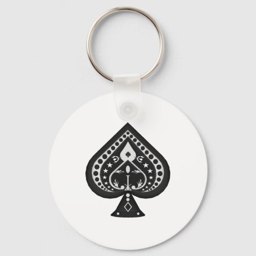 Black Spades Playing Cards Suit Keychain