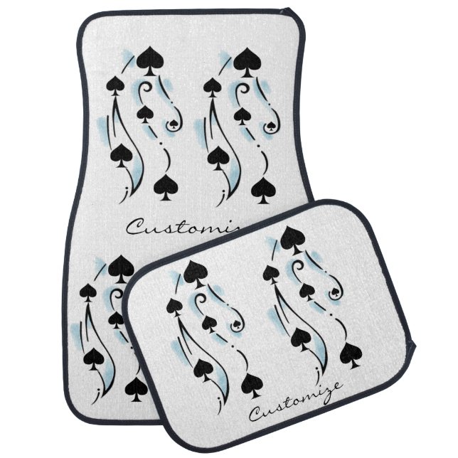 Black Spades Tattoo Style Thunder_Cove Car Floor Mat (Set)