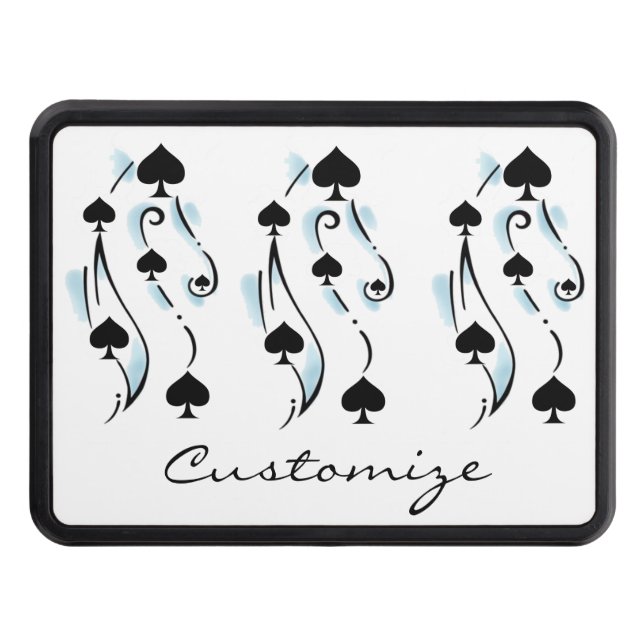 Black Spades Tattoo Style Thunder_Cove Hitch Cover (Front)