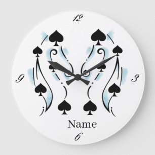 Black Spades Tattoo Style Thunder_Cove Large Clock