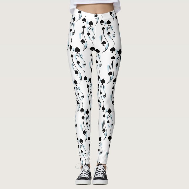 Black Spades Tattoo Style Thunder_Cove Leggings (Front)