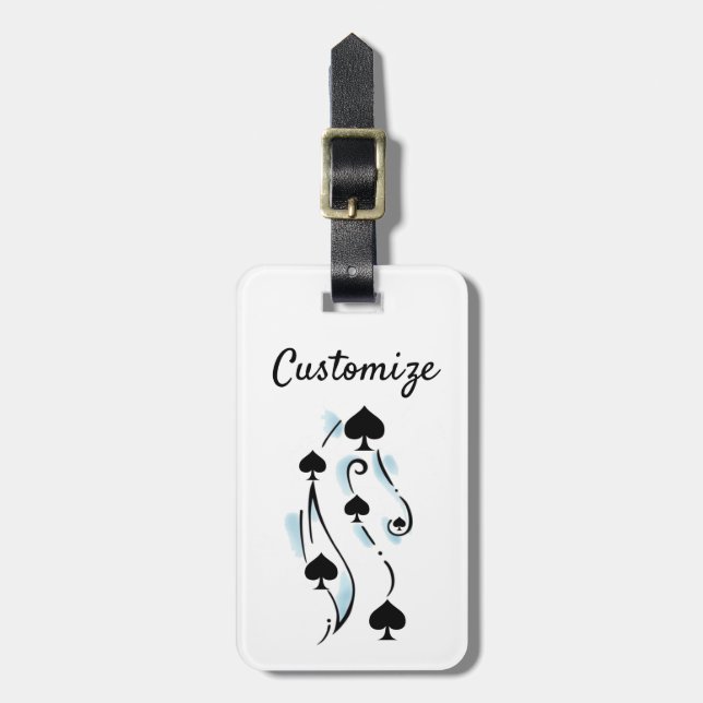 Black Spades Tattoo Style Thunder_Cove Luggage Tag (Front Vertical)