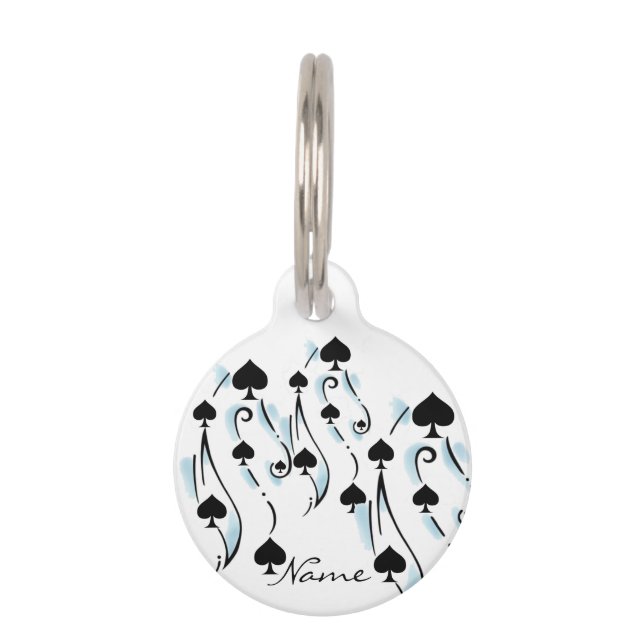 Black Spades Tattoo Style Thunder_Cove Pet ID Tag (Front)