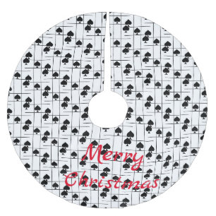 Black Spades Tic Tac Toe Thunder_Cove Brushed Polyester Tree Skirt